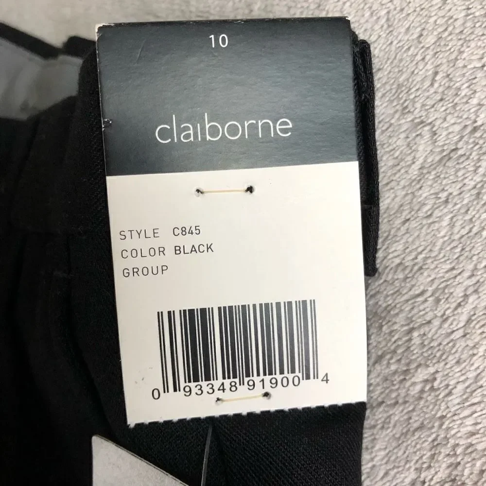 Claiborne Boys Gabardine Pleated Black Dress Pants